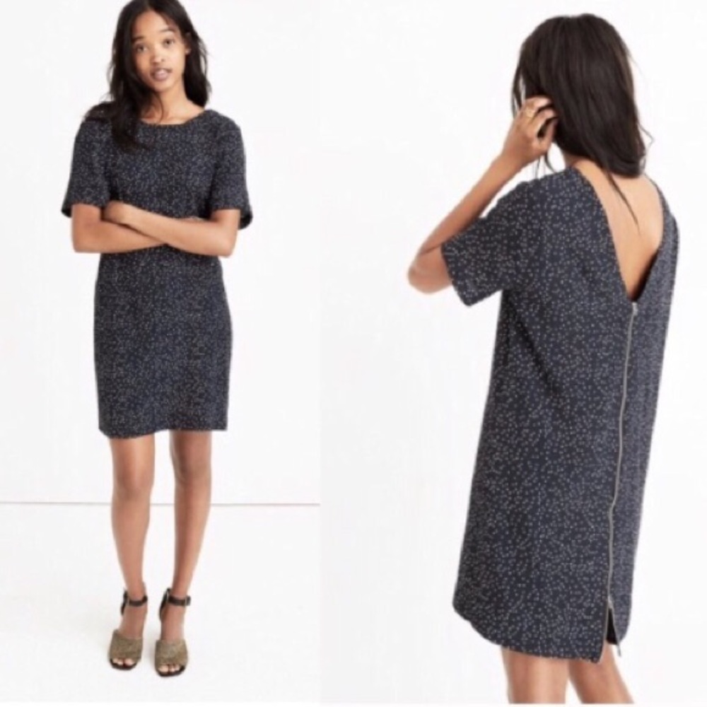 Madewell zip back dress in dot scatter